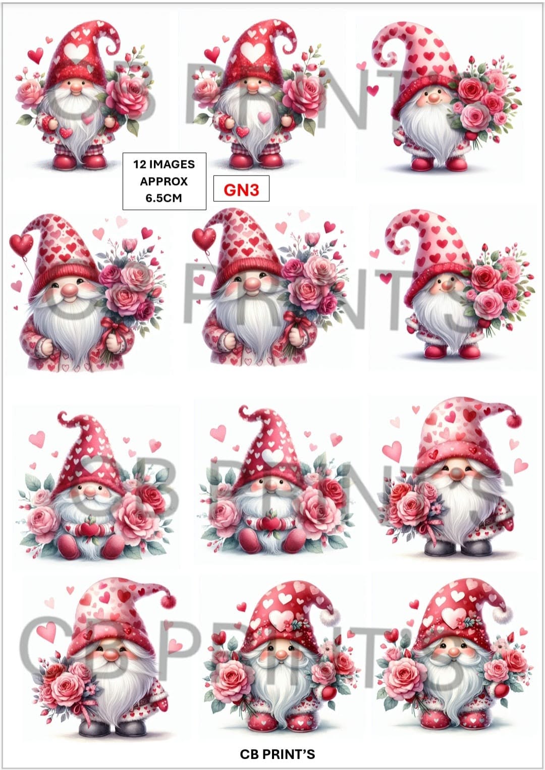 Gnome/Gonk Decoupage Paper Print GN3 – Mulberry Paper