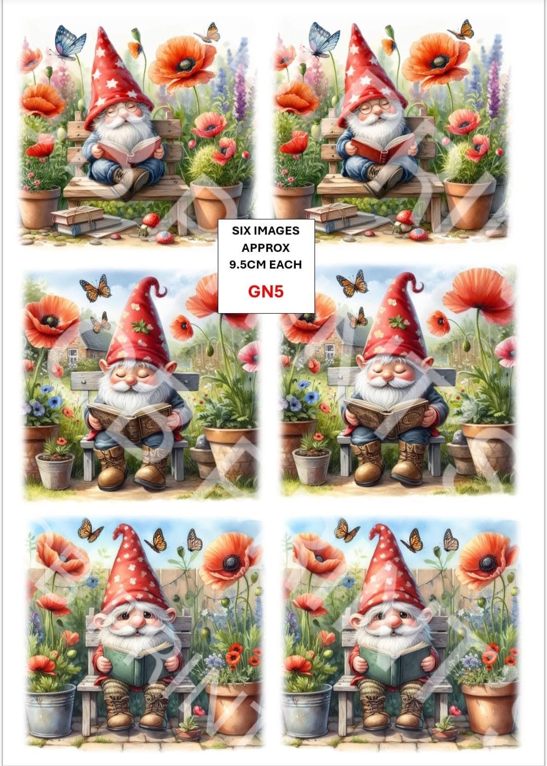 Gnome/Gonk Decoupage Paper Print GN5 – Mulberry Paper