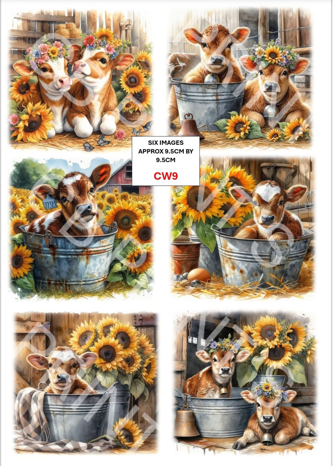 Cow Decoupage Paper Print CW9 | Mulberry Paper