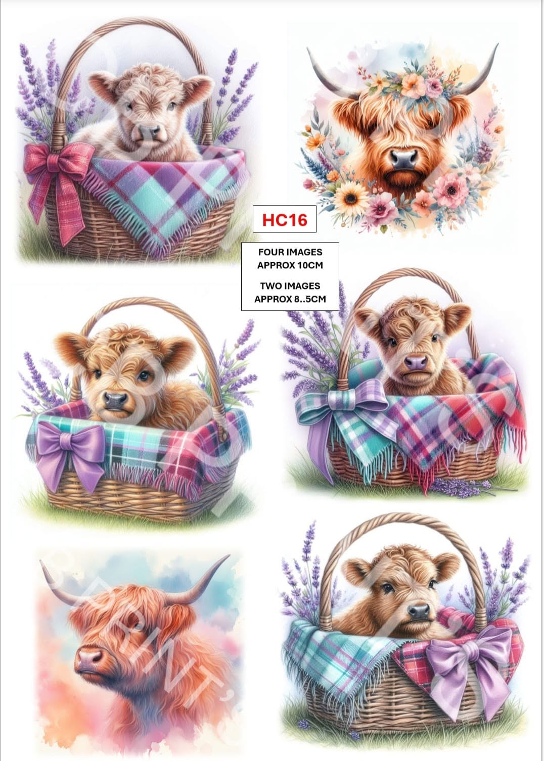 Highland Cow Decoupage Print HC16 | Mulberry Paper