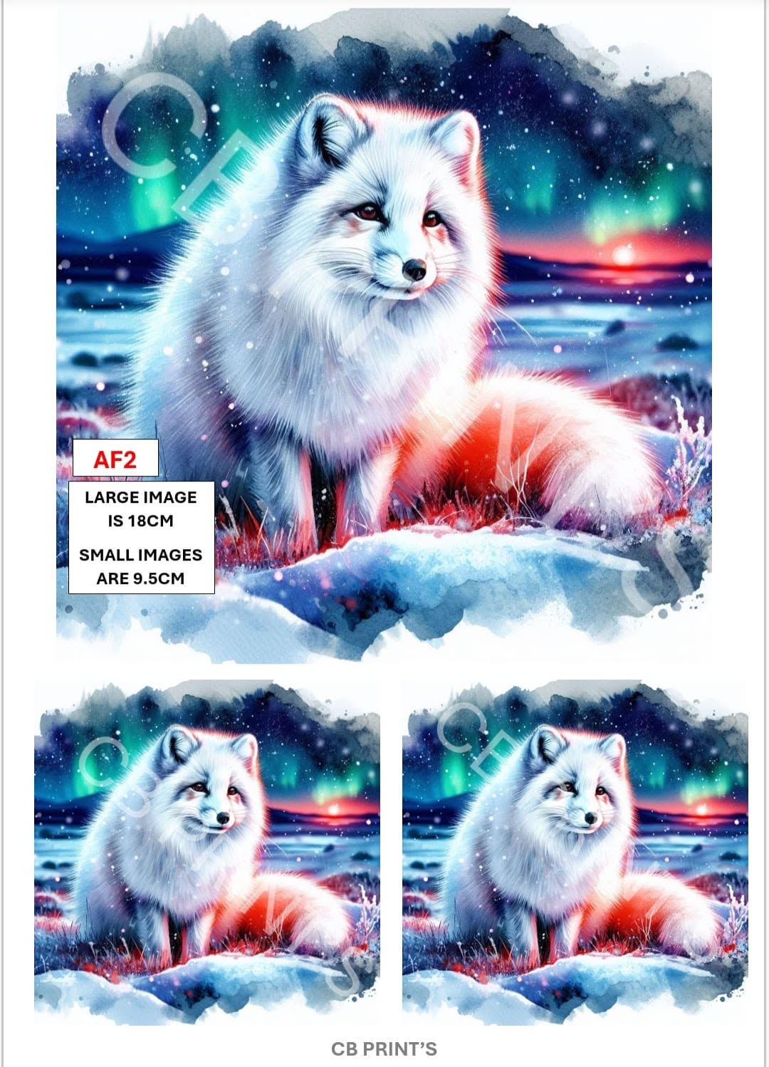 Arctic Fox Decoupage Paper AF2 – Mulberry Paper Print