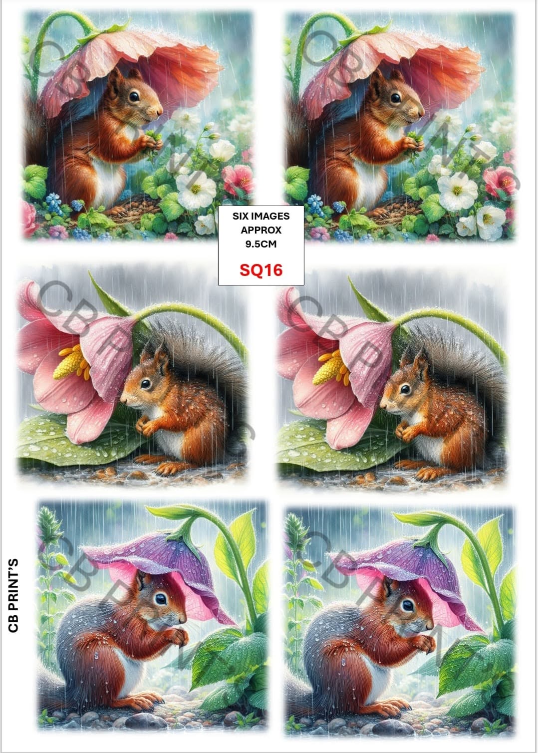 Squirrel Decoupage Print SQ16 | Mulberry Paper