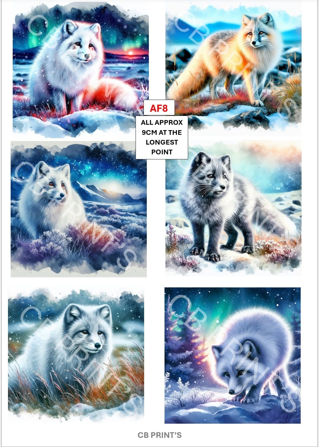 Arctic Fox Decoupage Paper AF8 – Mulberry Paper Print