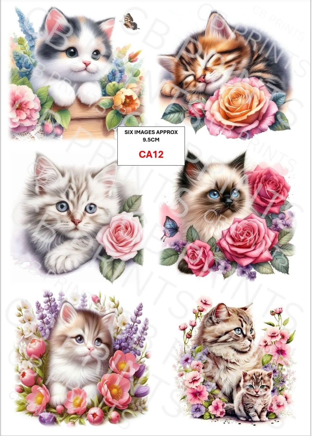 Cat Decoupage Paper CA12 – Mulberry Paper Print