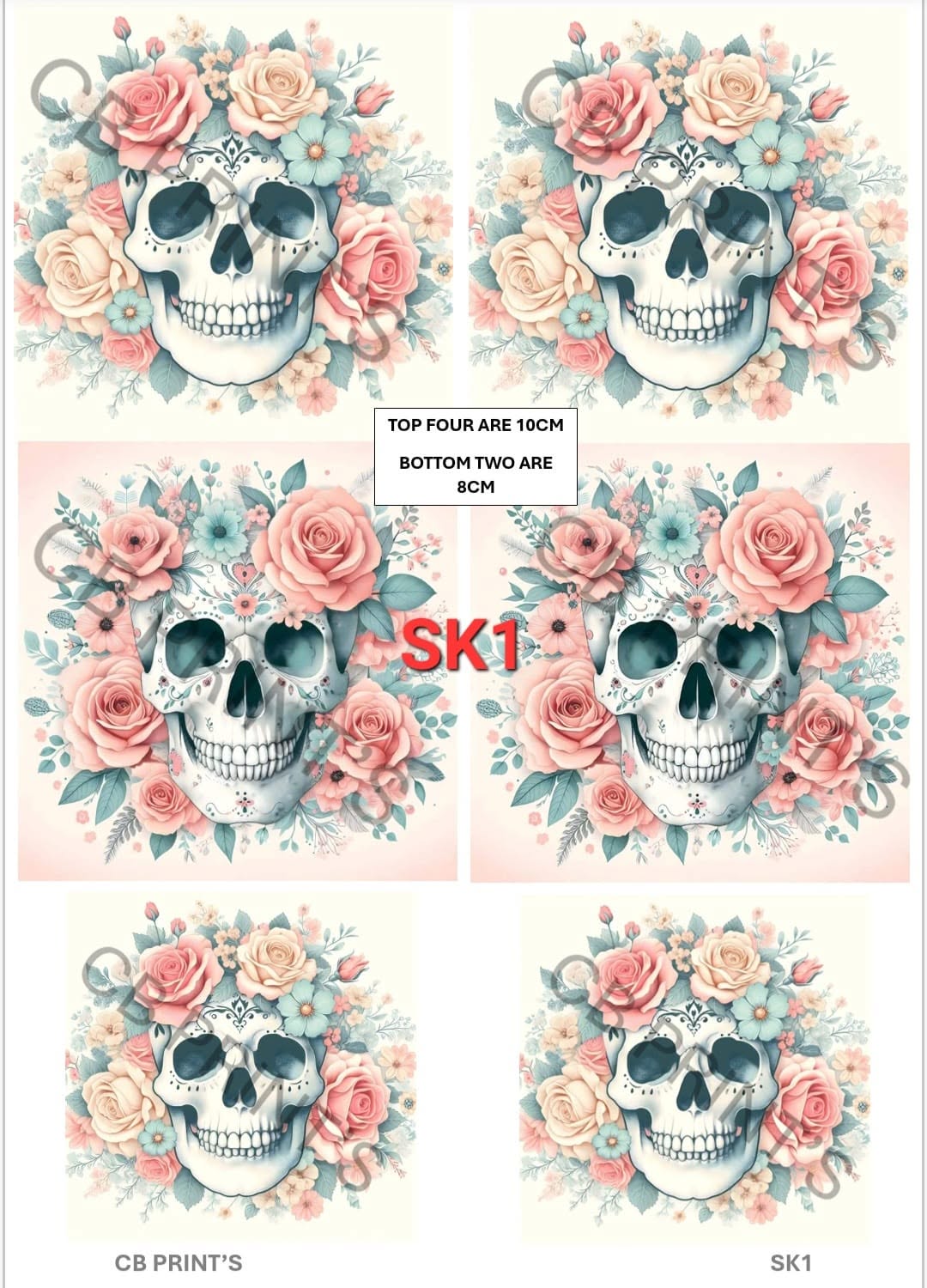 Skull Decoupage Paper Print SK1 – Mulberry Paper