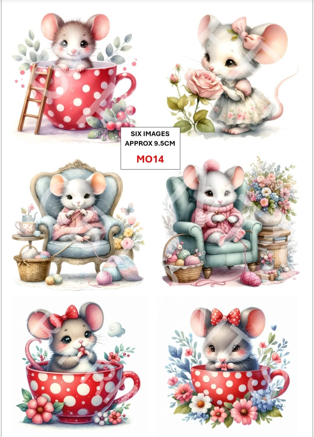 Mouse Decoupage Paper MO14 – Mulberry Paper Print