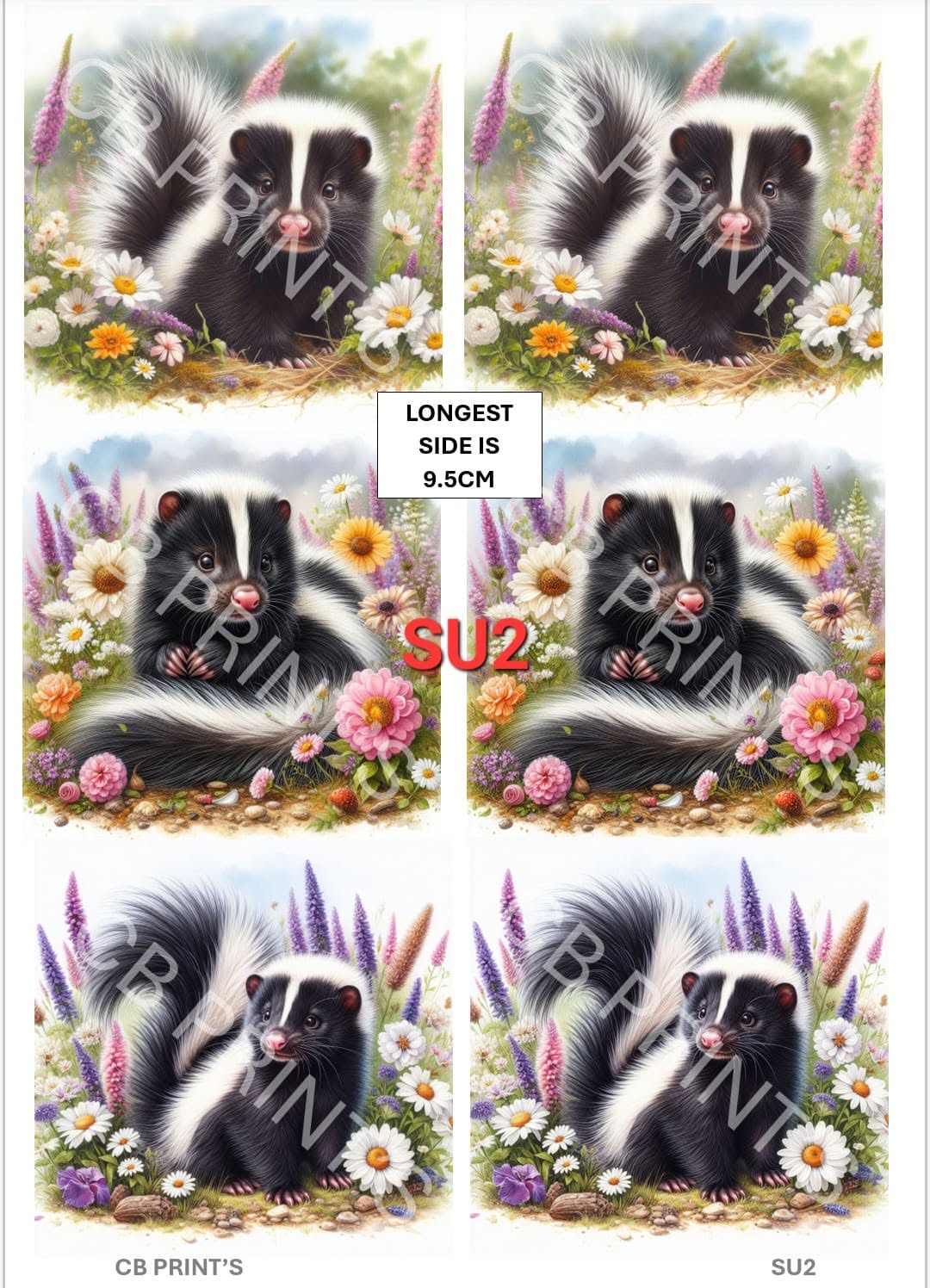 Skunk Decoupage Print SU2 | Mulberry Paper