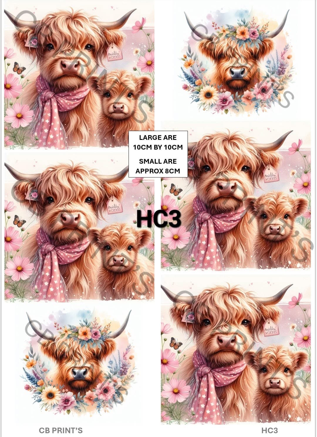 Highland Cow Decoupage Print HC3 | Mulberry Paper