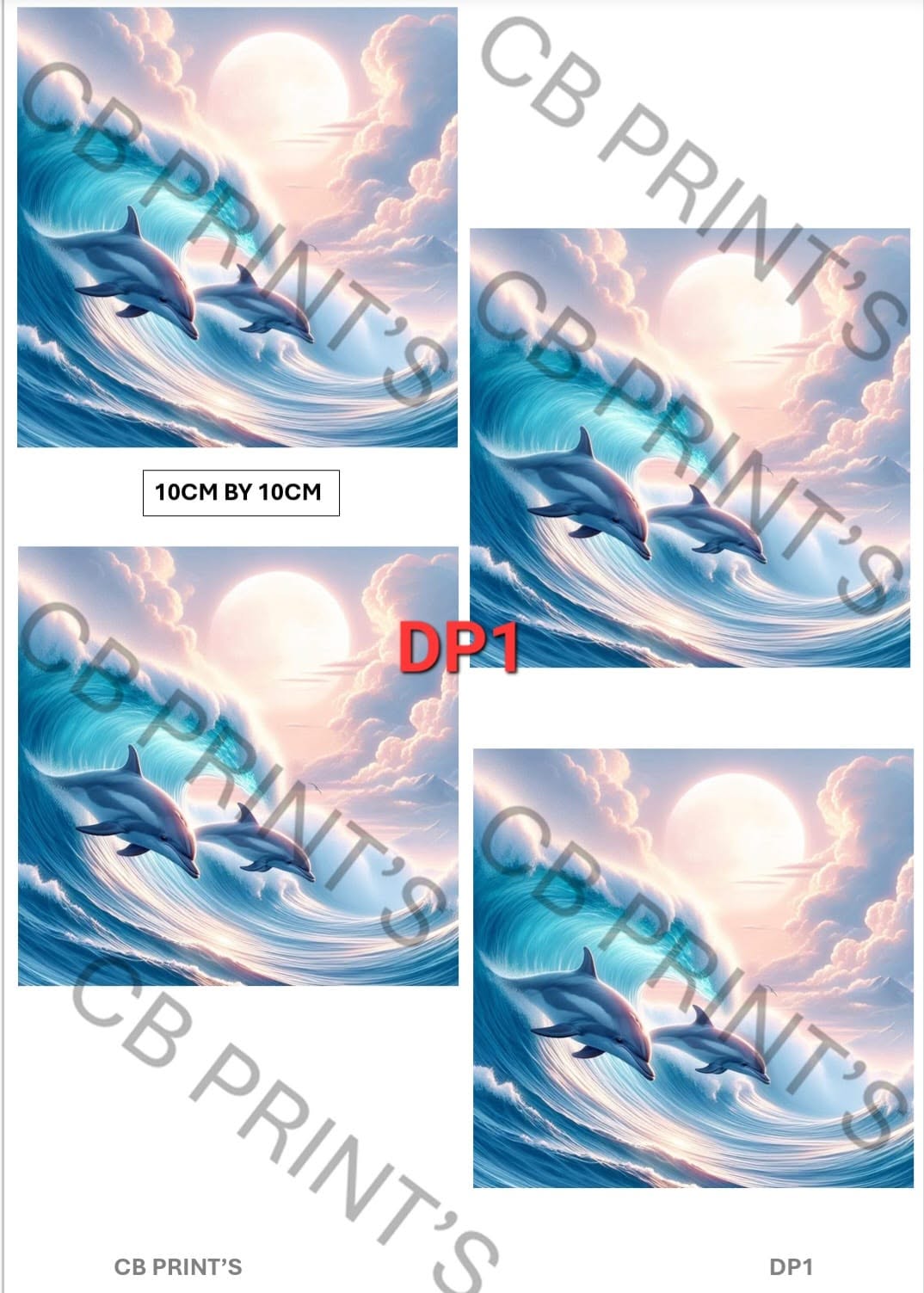 Dolphin Decoupage Paper Print DP1 – Beach Mulberry Paper