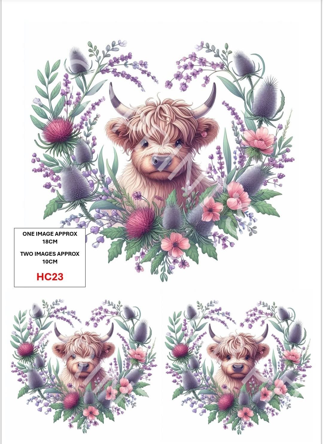 Highland Cow Decoupage Print HC23 | Mulberry Paper