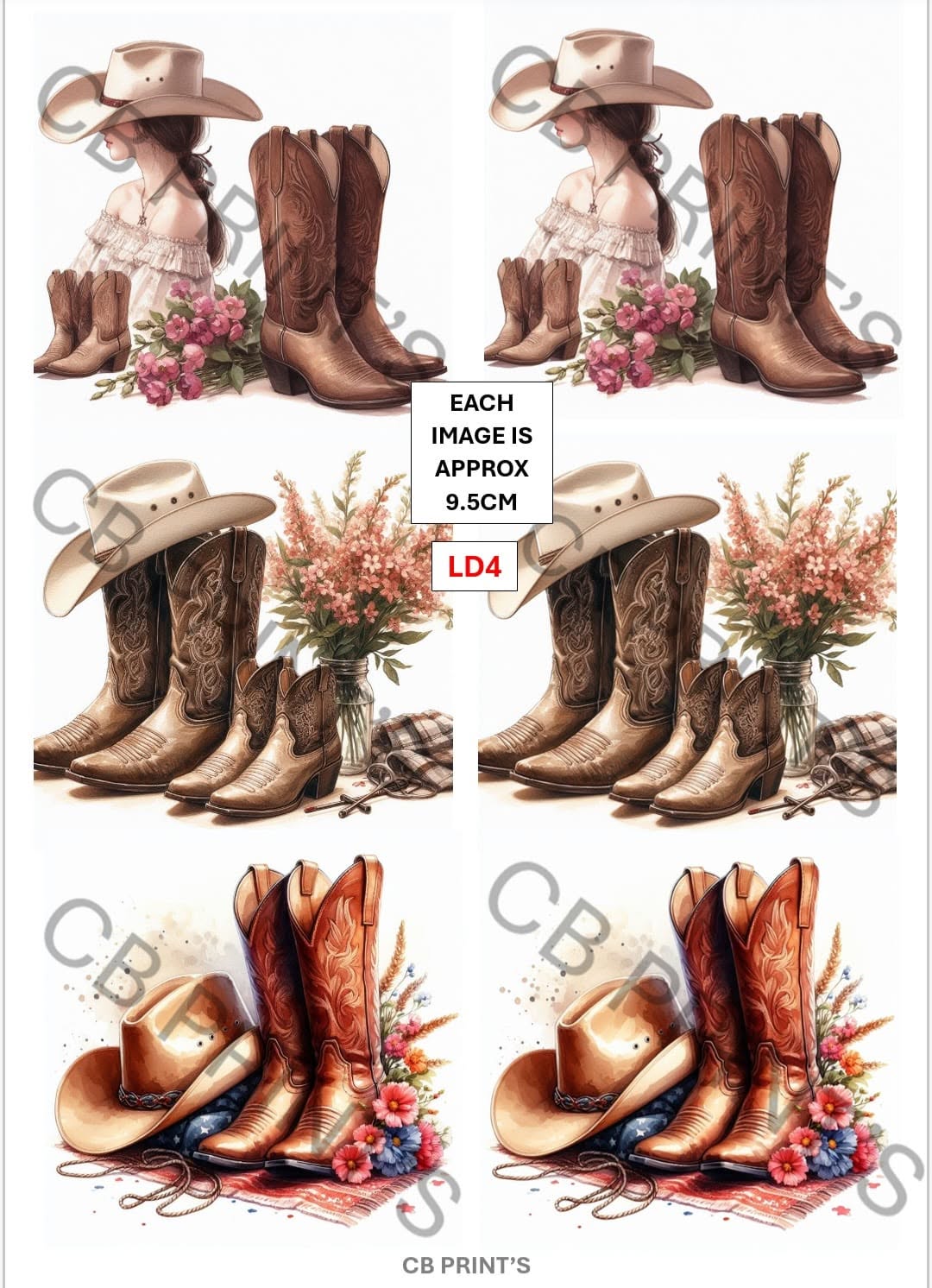 Line dancing Decoupage Paper LD4 – Mulberry Paper Print