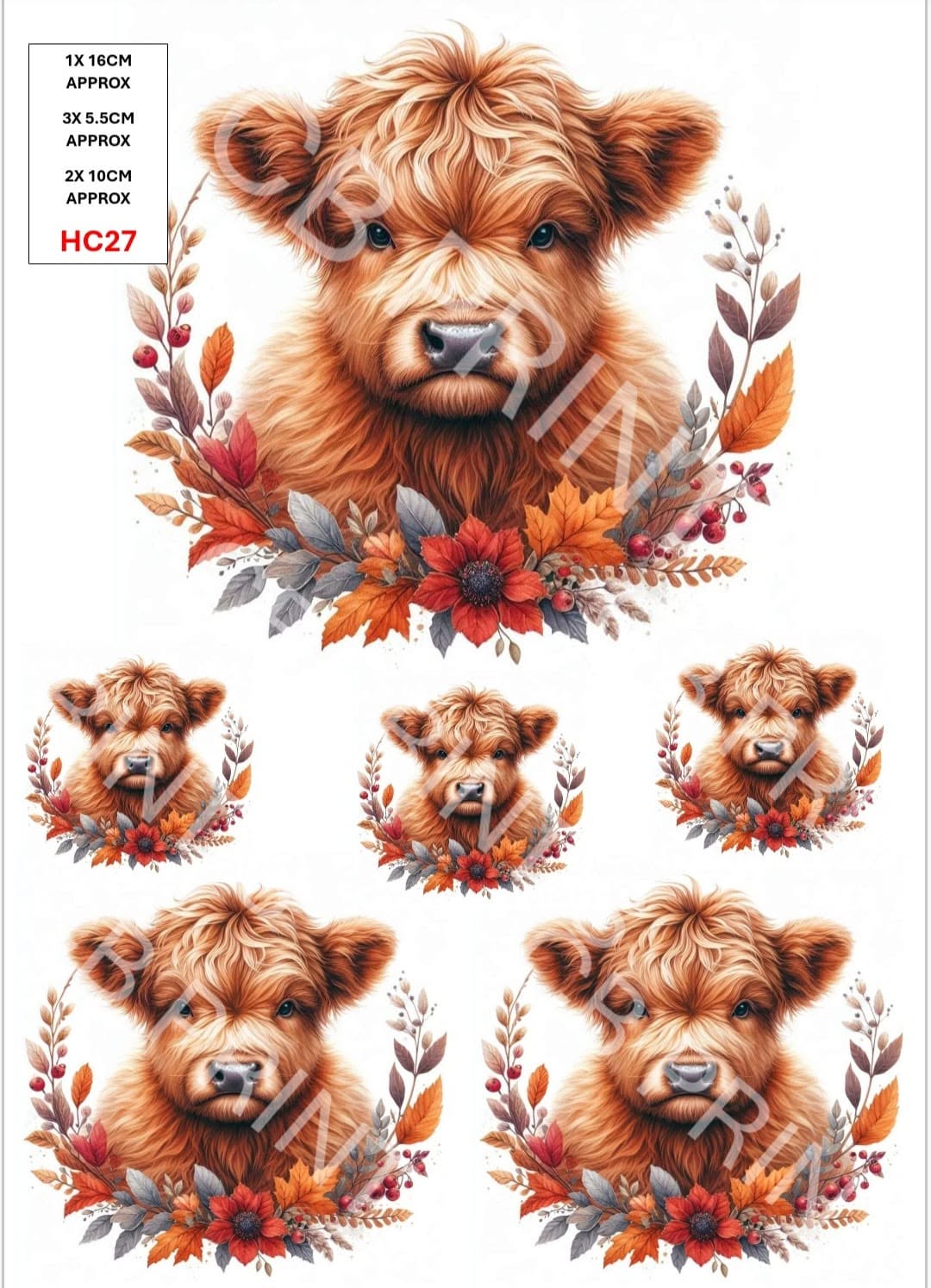 Highland Cow Decoupage Print HC27 | Mulberry Paper