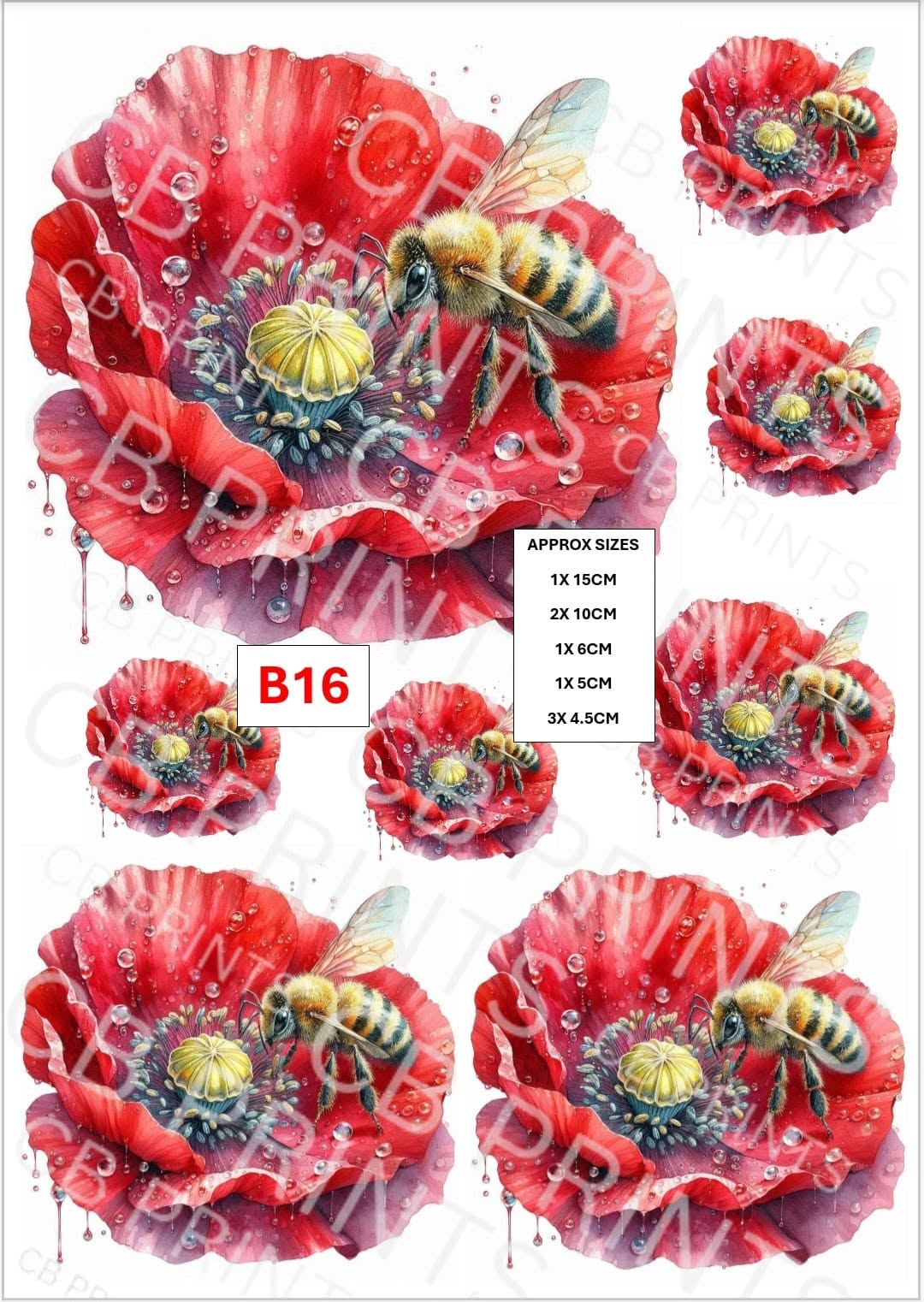 Bee Decoupage Print B16 | Mulberry Paper