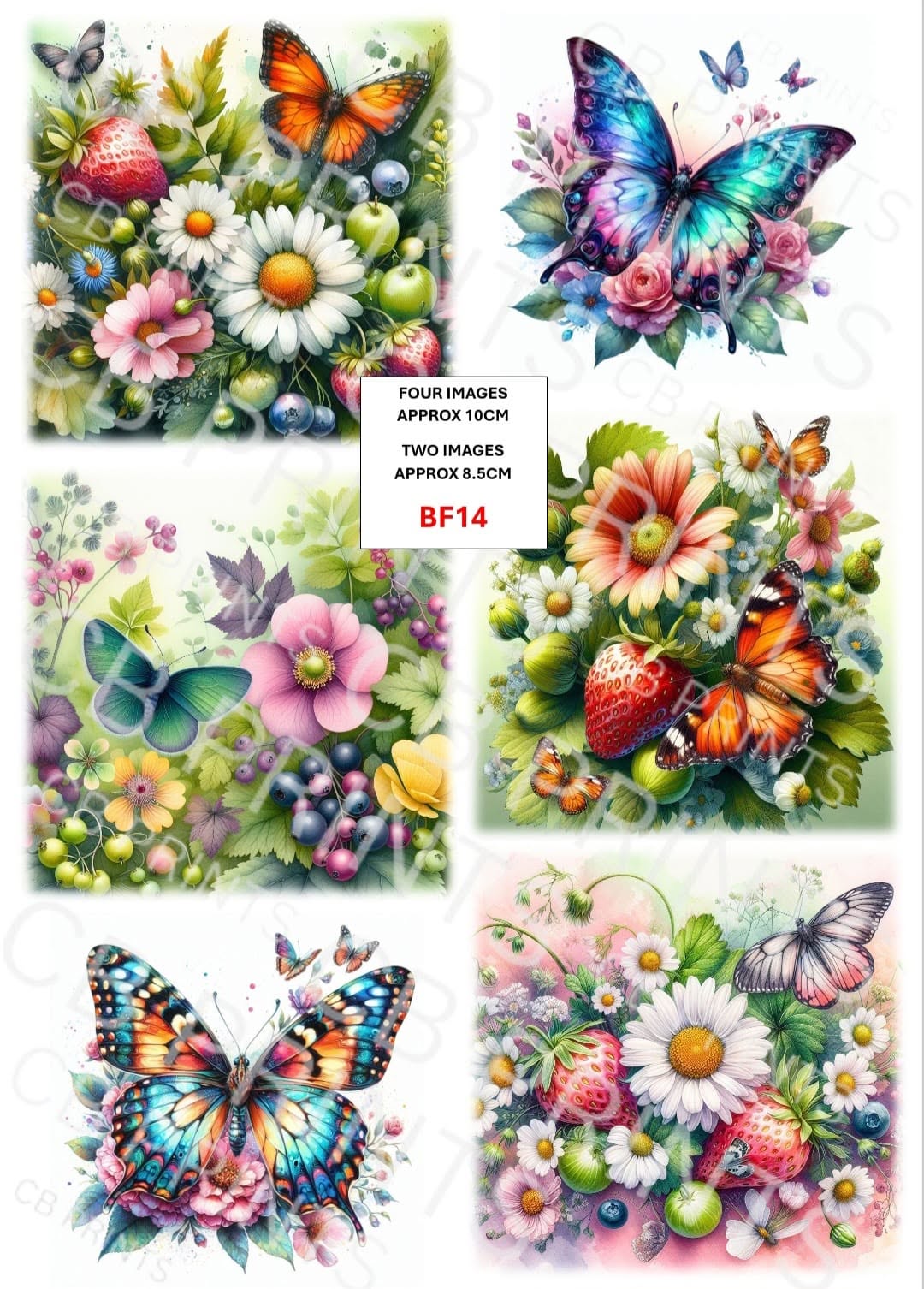 Butterfly Decoupage Paper Print BF14 – Mulberry Paper
