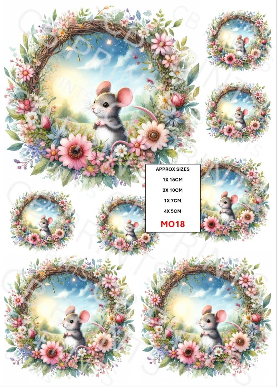 Mouse Decoupage Paper MO18 – Mulberry Paper Print