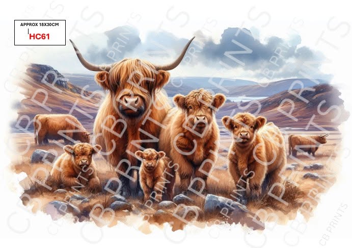 Highland Cow Decoupage Print HC61 | Mulberry Paper