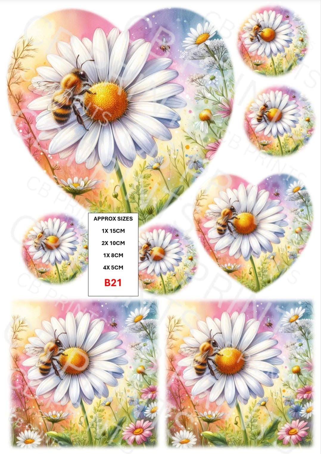 Bee Decoupage Print B21 | Mulberry Paper