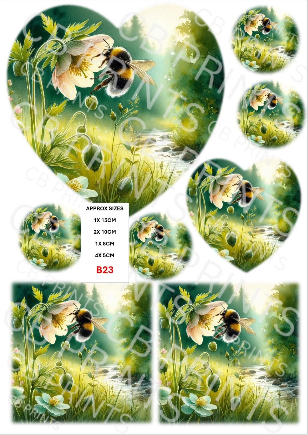 Bee Decoupage Print B23 | Mulberry Paper