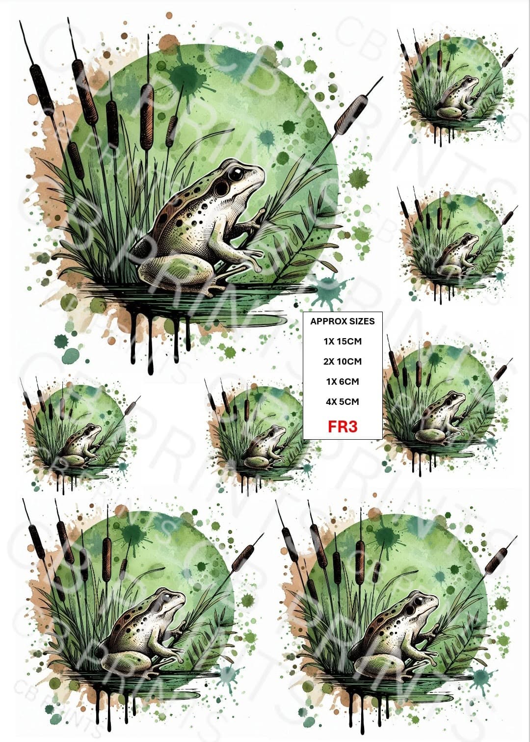 Frog Decoupage Paper FR3 – Mulberry Paper Print