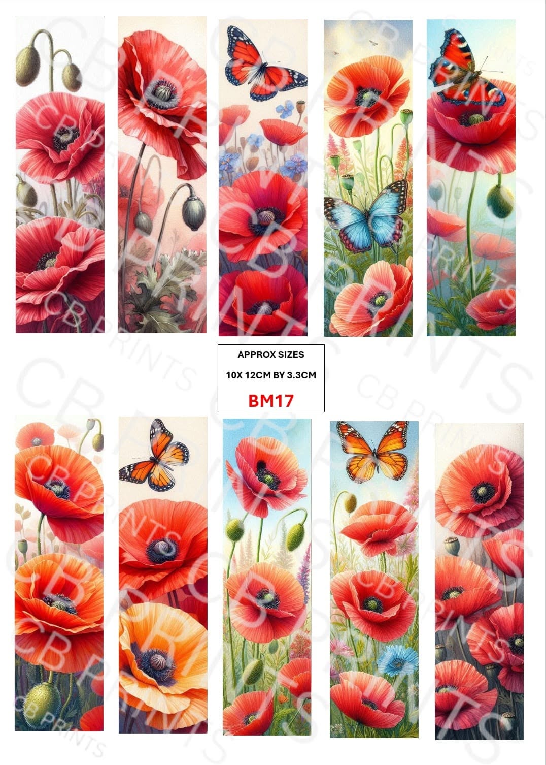 Bookmark Decoupage Paper Print BM17 – Mulberry Paper