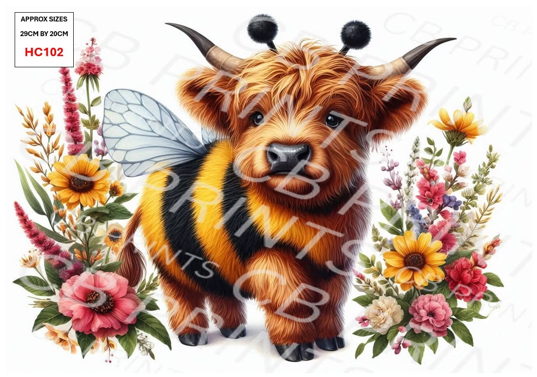Highland Cow Decoupage Print HC102 | Mulberry Paper