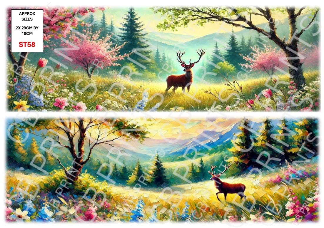 Stag Decoupage Paper Print ST58 | Mulberry Paper