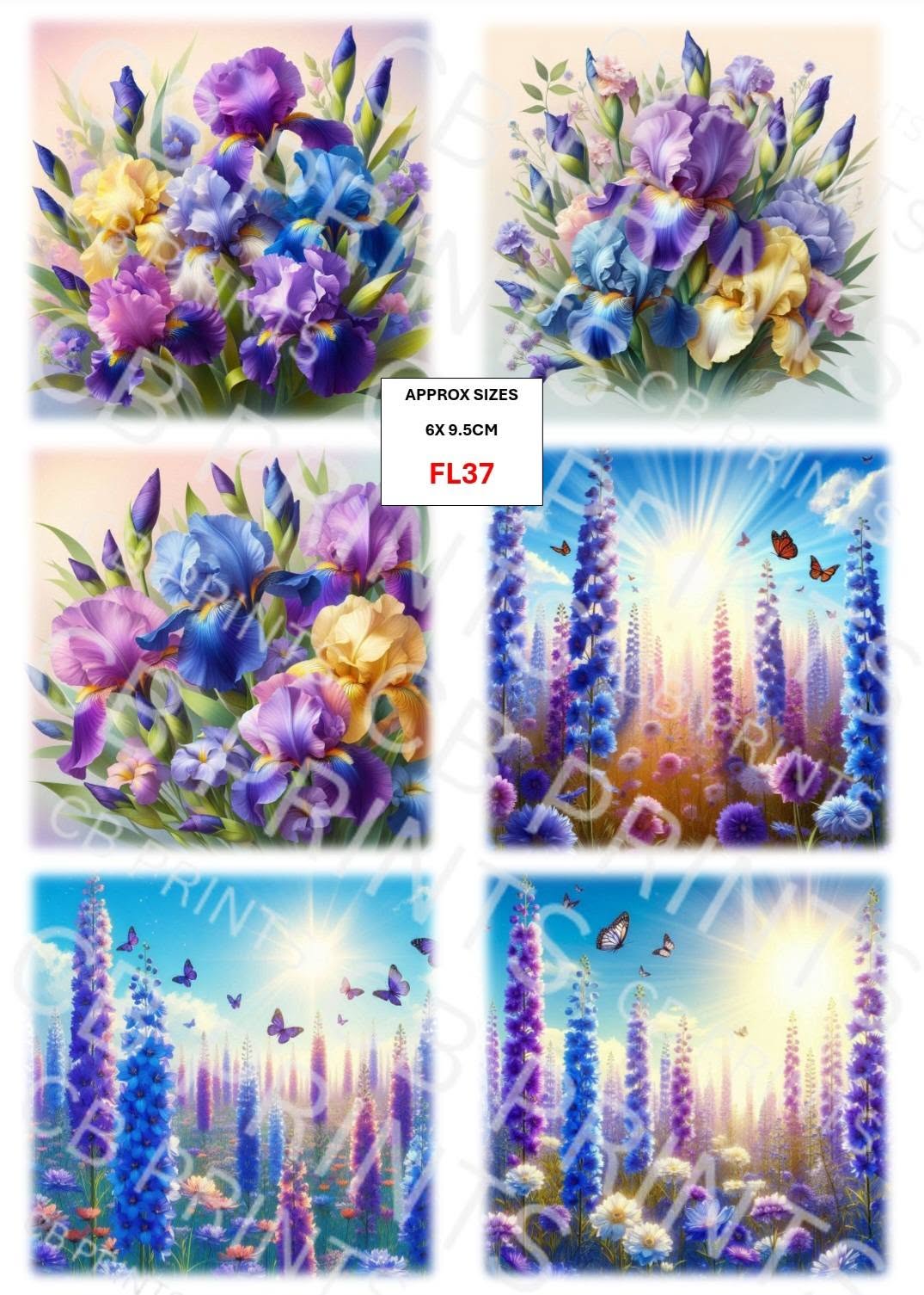Floral Decoupage Print FL37 | Mulberry Paper