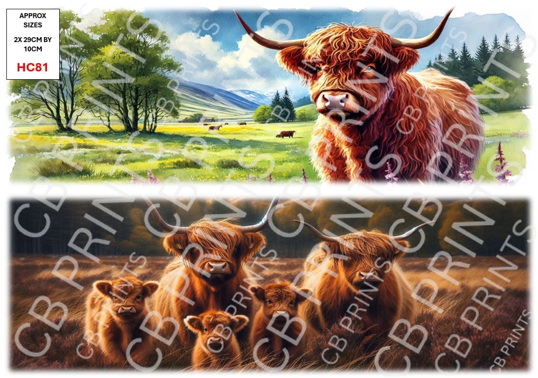 Highland Cow Decoupage Print HC81 | Mulberry Paper