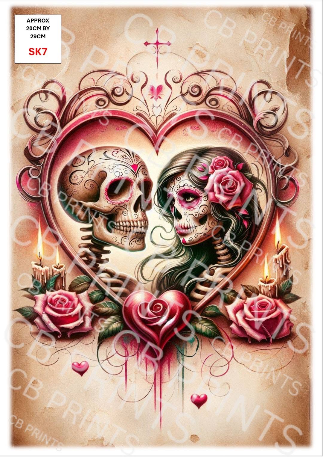 Skull Decoupage Paper Print SK7 – Mulberry Paper