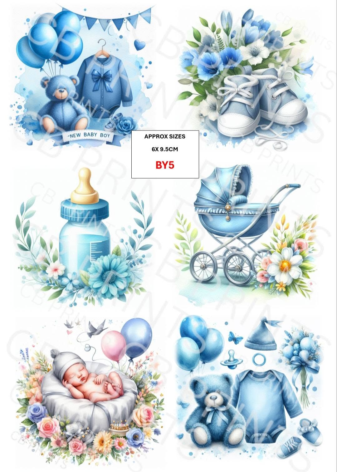 New Baby Decoupage Print BY5 | Mulberry Paper