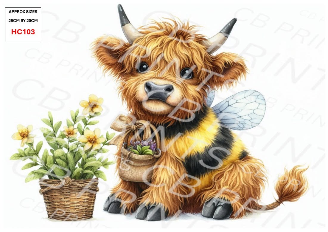 Highland Cow Decoupage Print HC103 | Mulberry Paper