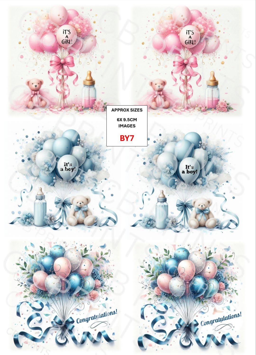 New Baby Decoupage Print BY7 | Mulberry Paper