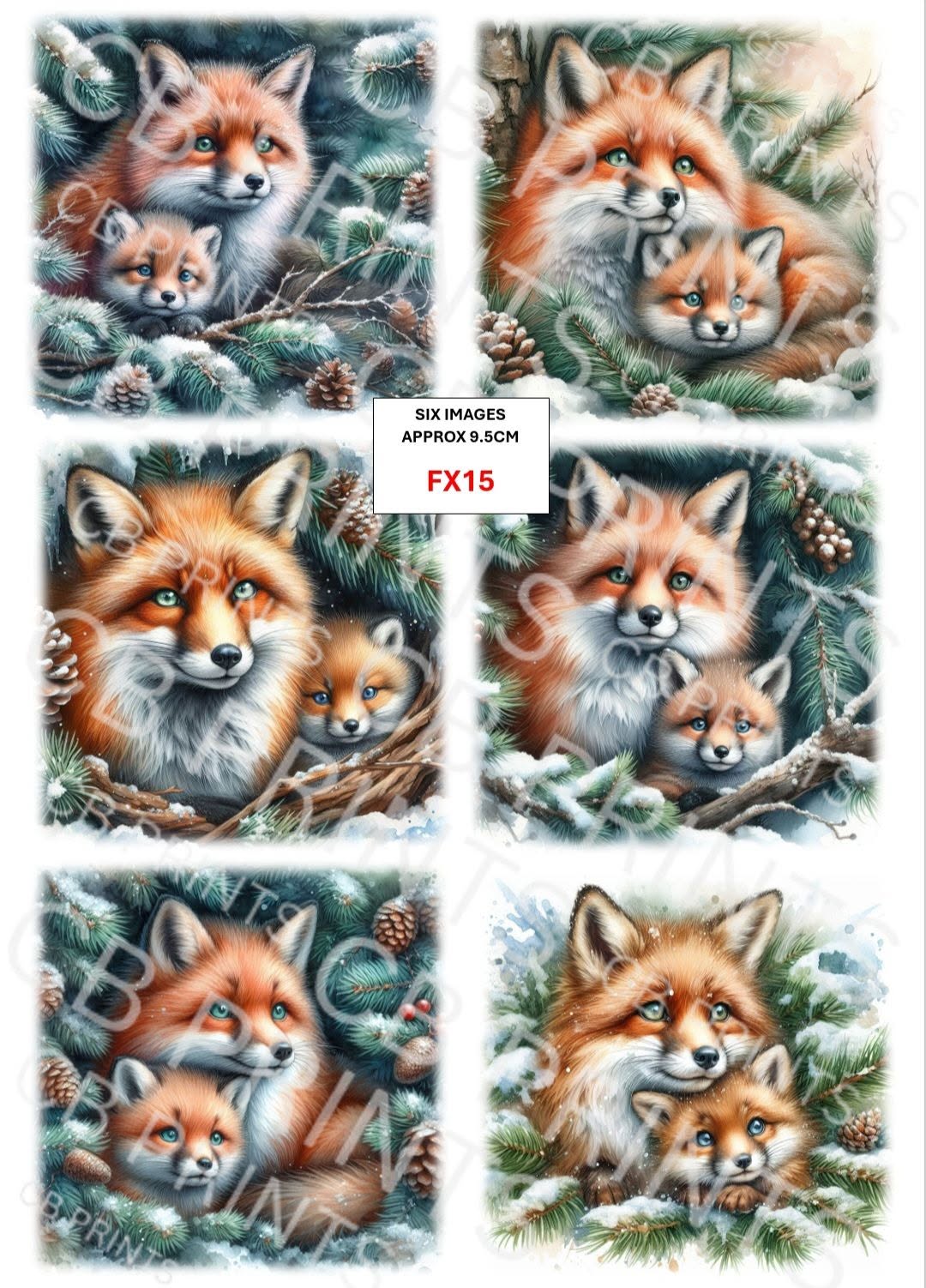 Fox Decoupage Print FX15 | Mulberry Paper