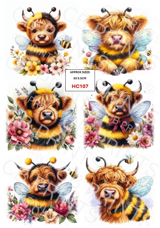 Highland Cow Decoupage Print HC107 | Mulberry Paper