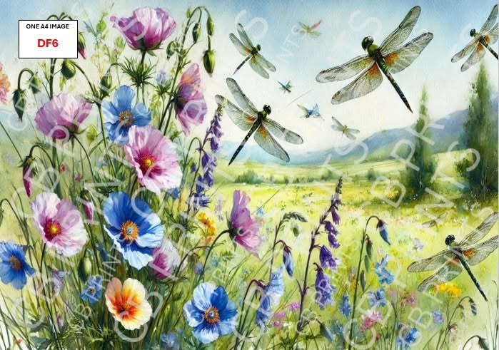 Dragonfly Decoupage Paper Print DF6 – Mulberry Paper