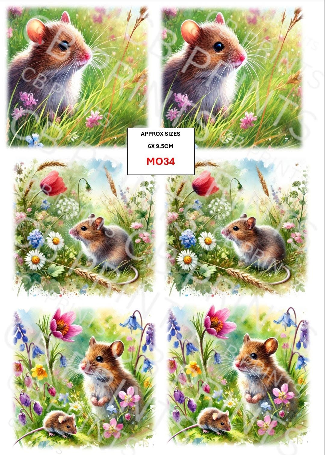 Mouse Decoupage Paper MO34 – Mulberry Paper Print