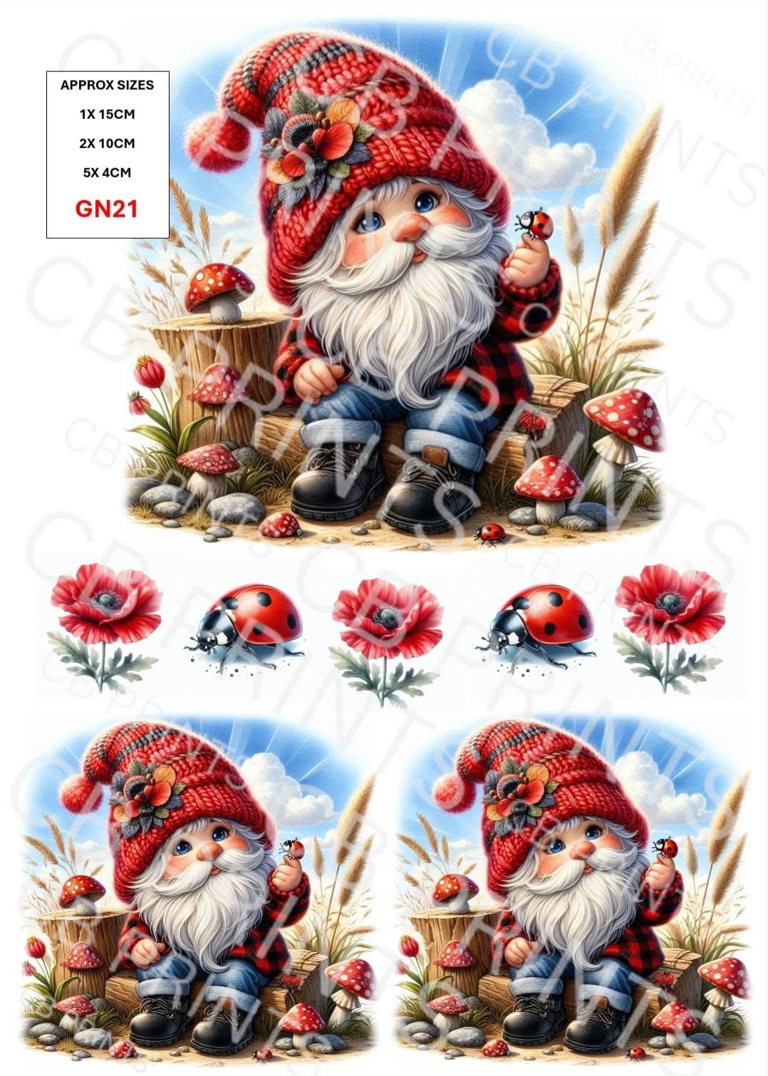 Gnome/Gonk Decoupage Paper Print GN21 – Mulberry Paper