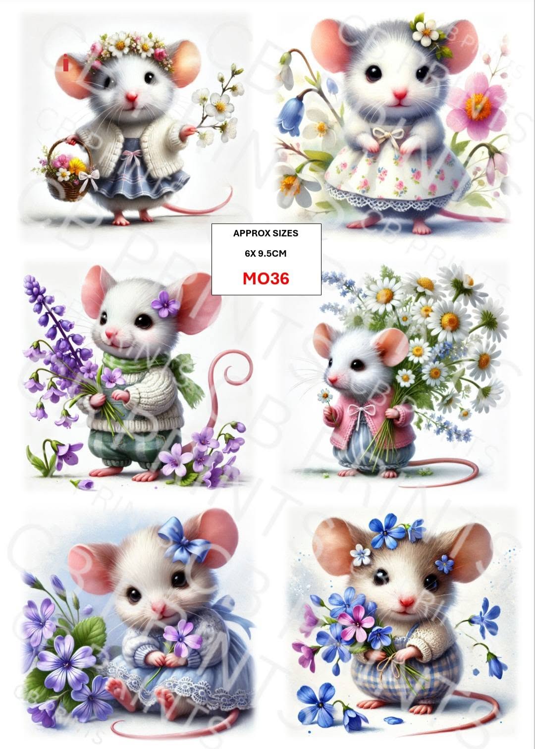 Mouse Decoupage Paper MO36 – Mulberry Paper Print