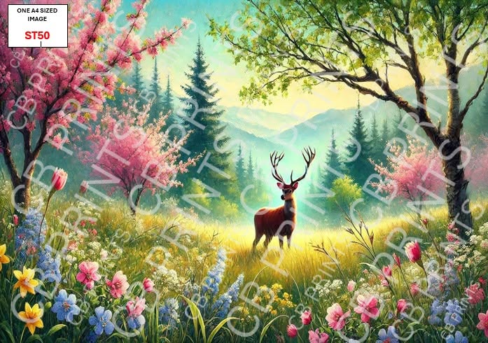 Stag Decoupage Print ST50 | Mulberry Paper