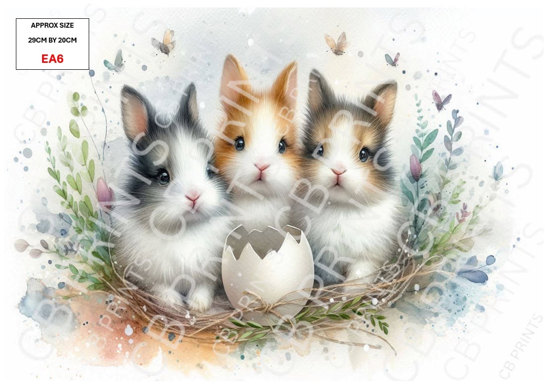 Easter rabbit Decoupage Paper EA6 – Mulberry Paper Print