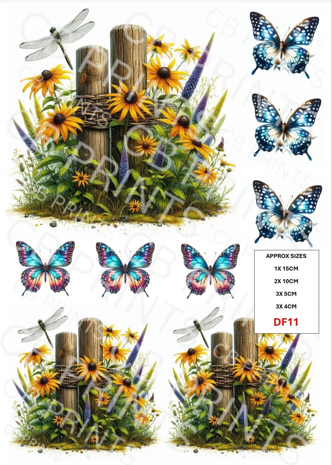 Dragonfly Decoupage Paper Print DF11 – Mulberry Paper