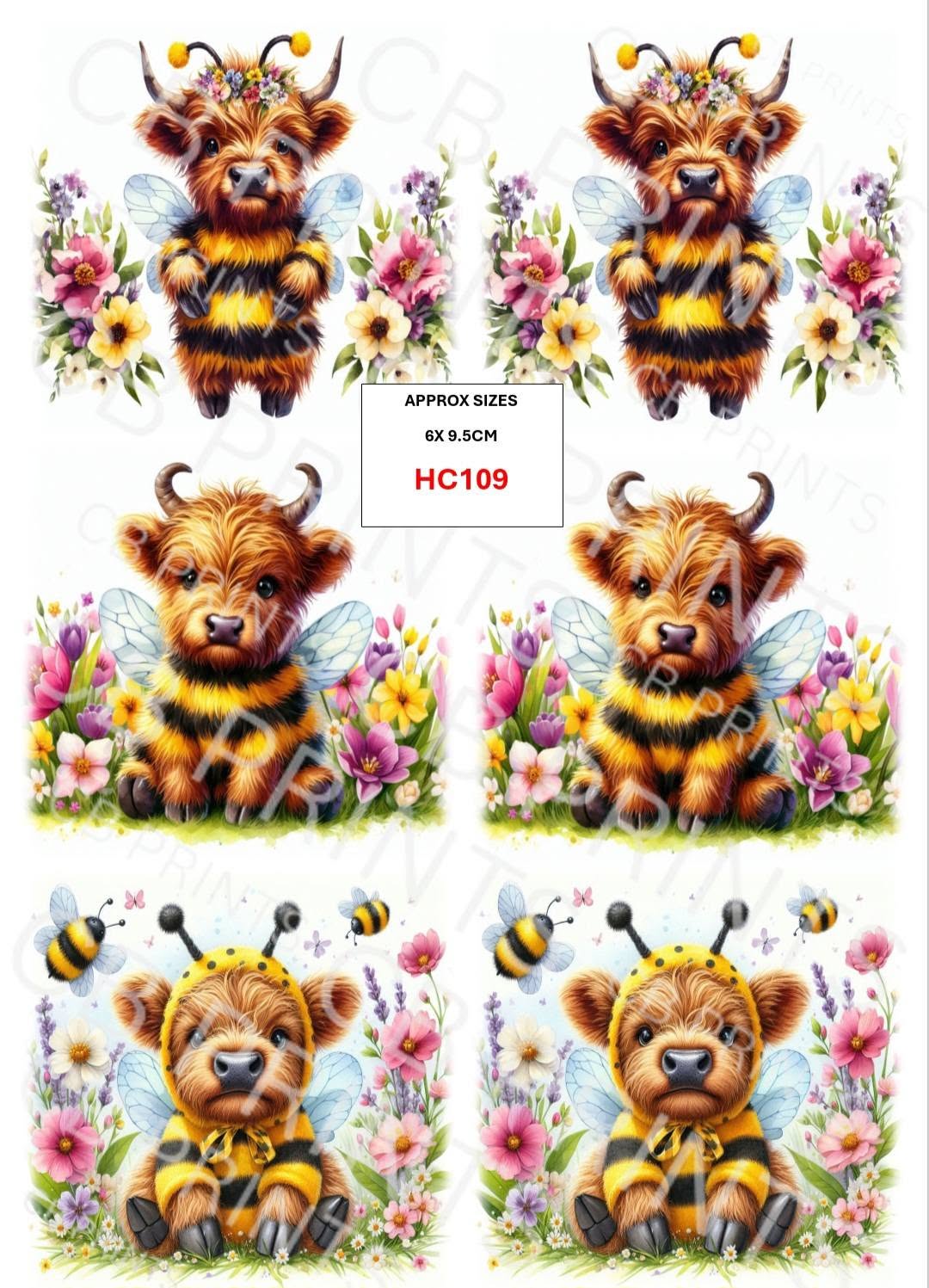 Highland Cow Decoupage Print HC109 | Mulberry Paper
