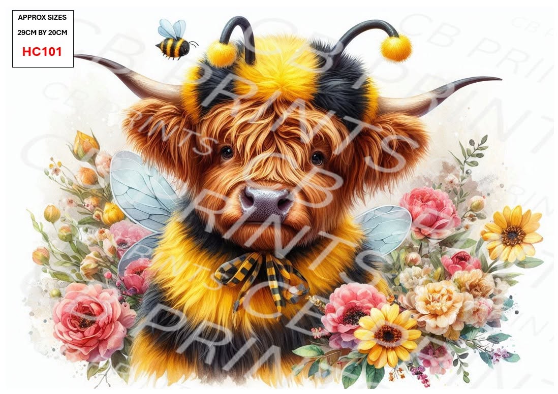 Highland Cow Decoupage Print HC101 | Mulberry Paper