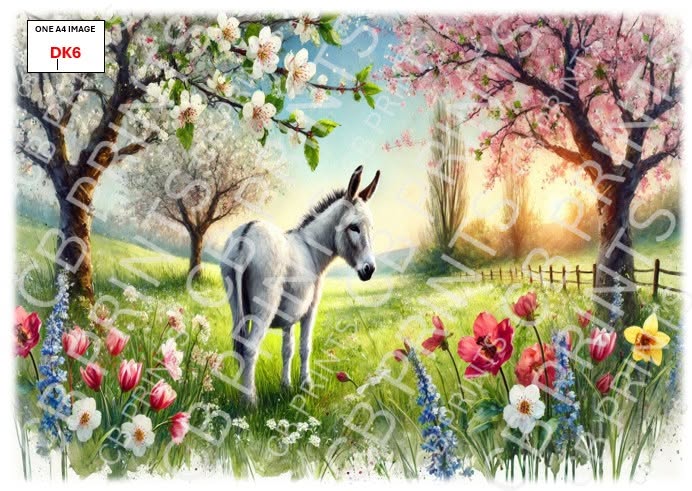 Donkey Decoupage Paper DK6 – Mulberry Paper Print
