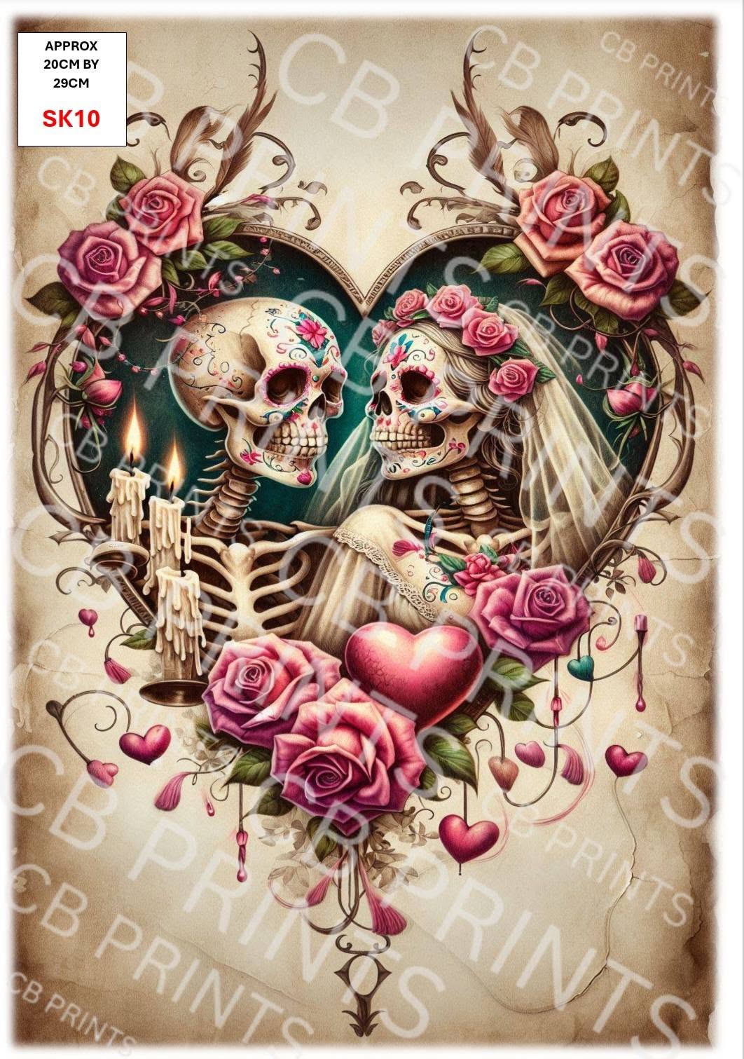 Skull Decoupage Paper Print SK10 – Mulberry Paper