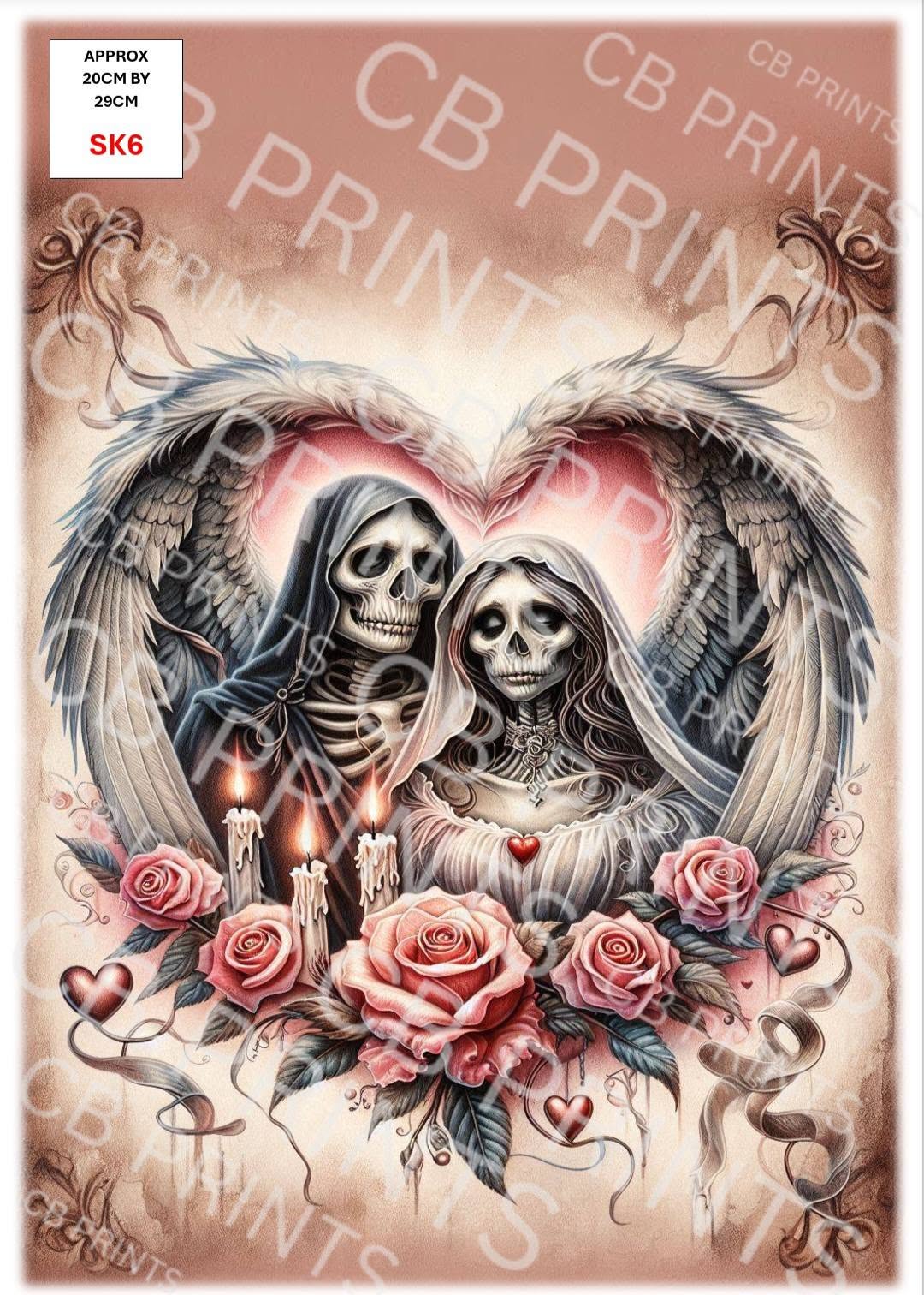 Skull Decoupage Paper Print SK6 – Mulberry Paper