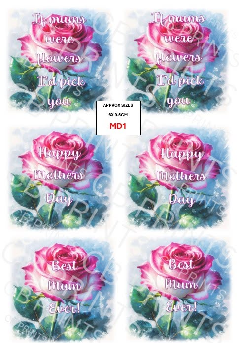 Mother's Day Decoupage Print MD1 | Mulberry Paper