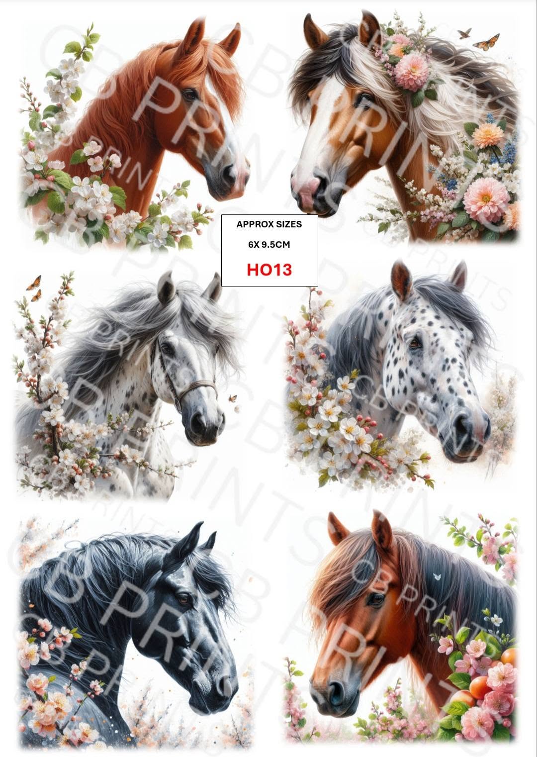Horse Decoupage Paper HO13 – Mulberry Paper Print