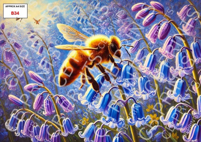 Bee Decoupage Print B34 | Mulberry Paper