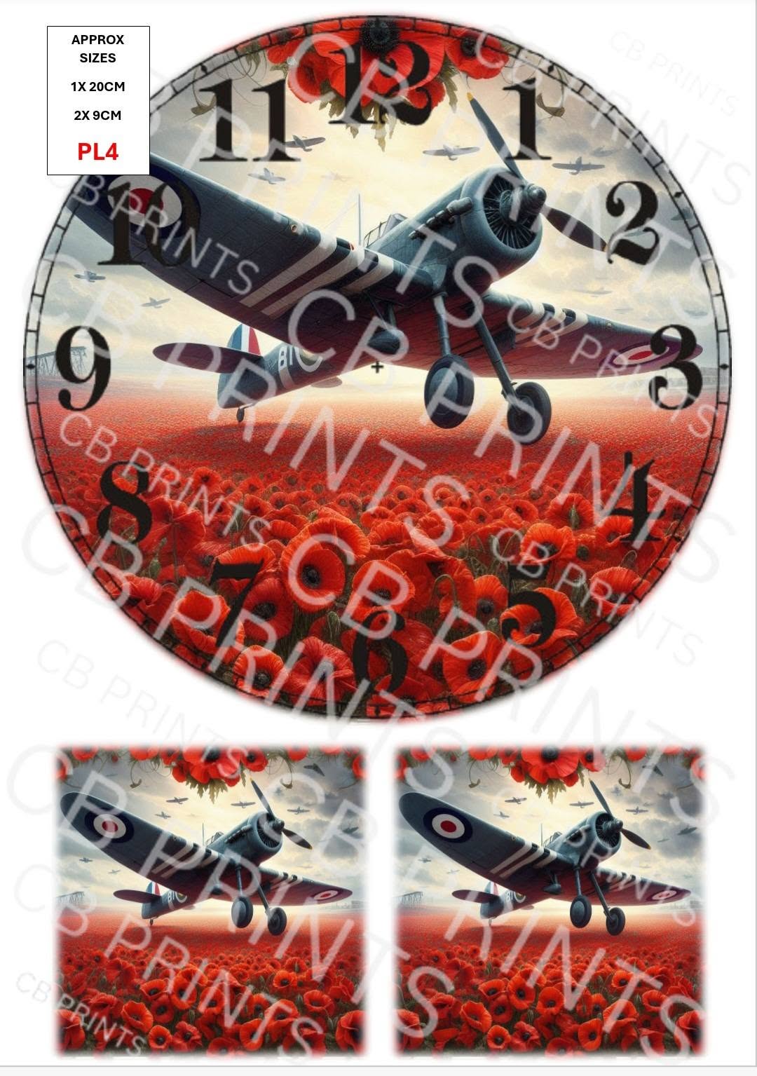 Remembrance Plane Decoupage Paper Print PL4 – Mulberry Paper